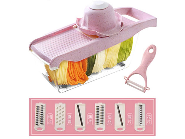 6-in-1 Multifunctional Vegetable Cutter Set (Pink)