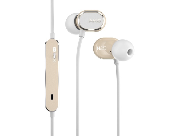 AKG N25 High Resolution In-Ear Headphones Dual Dynamic Type with Microphone - Beige
