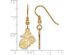 SS 14k Yellow Gold Plated U.S. Marine Corps Dangle Earrings