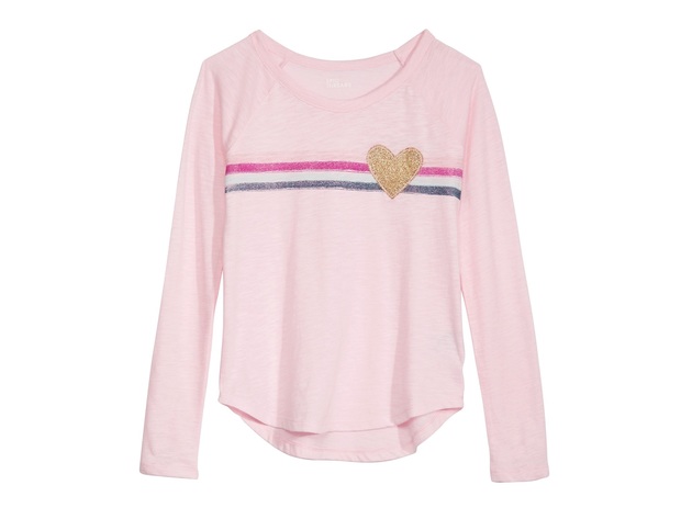 Epic Threads Big Girls Striped Heart T-Shirt Pink Size Extra Large