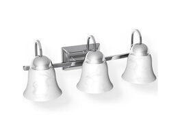 Costway Bath Light 3-Light LED Brushed Nickel Vanity with Alabaster Glass Dimmable