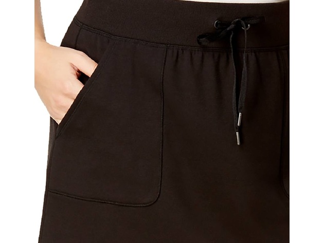 Ideology Women's Drawstring Wasit Fitness Skirt Black Size 2 Extra Large