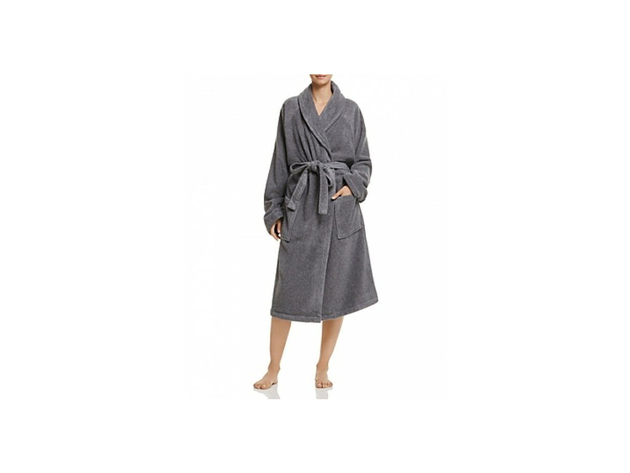 Hudson Park Collection 100% Cotton Fiber Dye Bath Robe, Size: Medium/Large, Pewter Gray