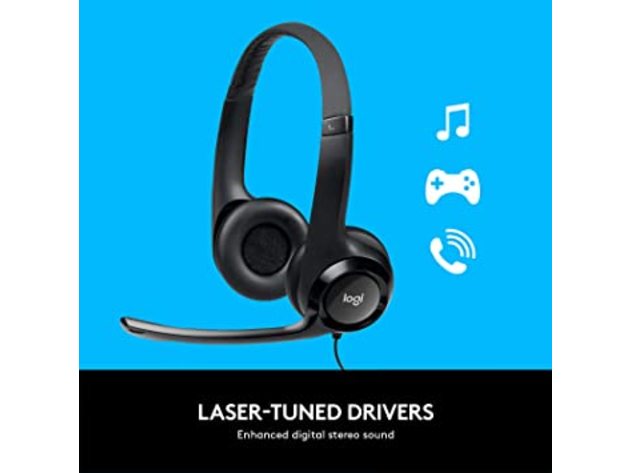 Logitech Noise-Canceling ClearChat Comfort/USB Headset H390 - Black (Refurbished)