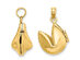 14K Yellow Gold Fortune Cookie Charm Pendant Necklace with Chain