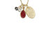 Inspired Life Gold-Tone Multi-Charm Stone Pendant Necklace Dark Red
