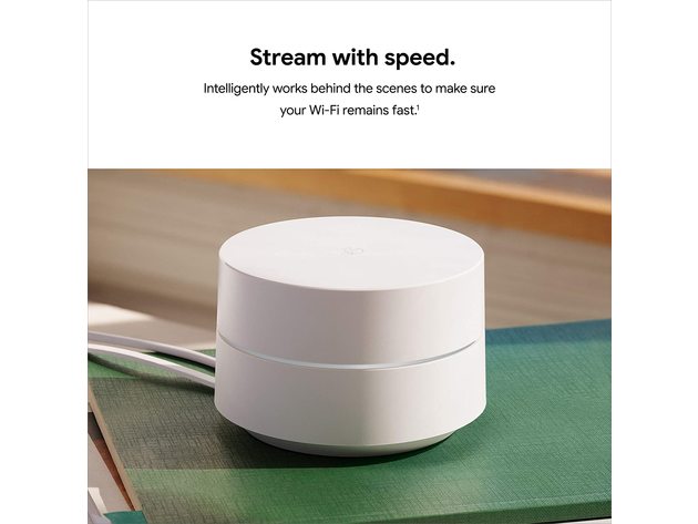 Google Wifi AC1200 Mesh WiFi System - Wifi Router - 1500 Sq Ft Coverage - 1 pack (Used)