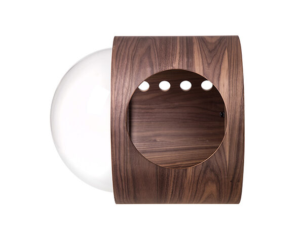 MyZoo Spaceship Gamma: Wall-Mounted Cat Bed (Walnut/Open Left