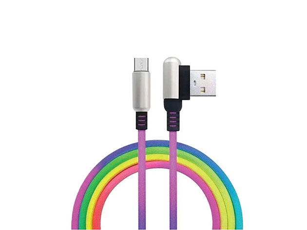 3.3' Rainbow Charging Cable: 2-Pack (Micro USB)