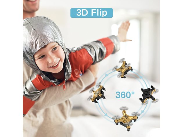 Golden Mini Drone for Adult Beginners and Kids, Portable RC Quadcopter with Auto Hovering