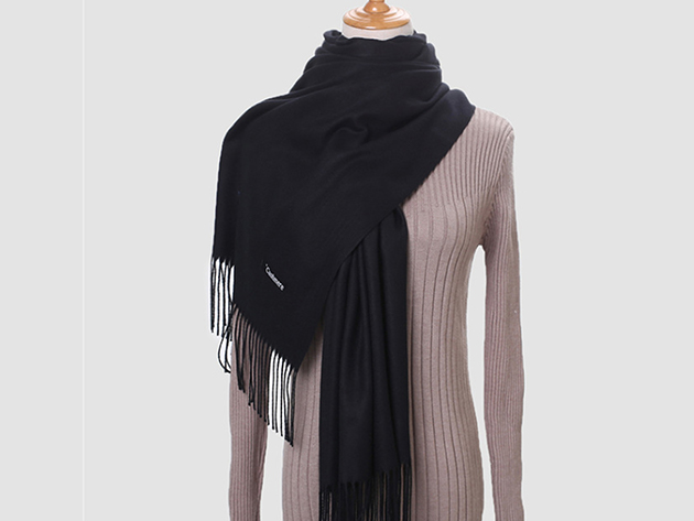 Lavisha Cashmere-Blend Shawl (Black)