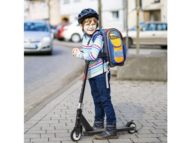 Goplus Aluminum Portable Kick Scooter for Kids Children w/PU Wheels Outdoor Black - Black