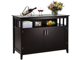 Costway Modern Kitchen Storage Cabinet Buffet Server Table Sideboard Dining Wood Brown