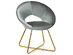 Costway Modern Velvet Accent Chair Upholstered Vanity Chair w/Golden Metal Leg - Grey
