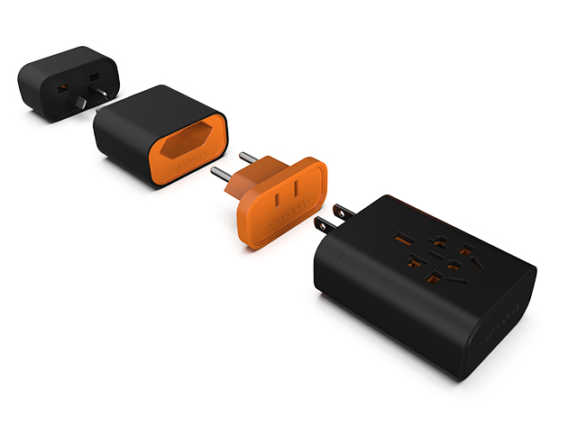 nomadplug™ World Traveler Adapter (Tangerine Orange)