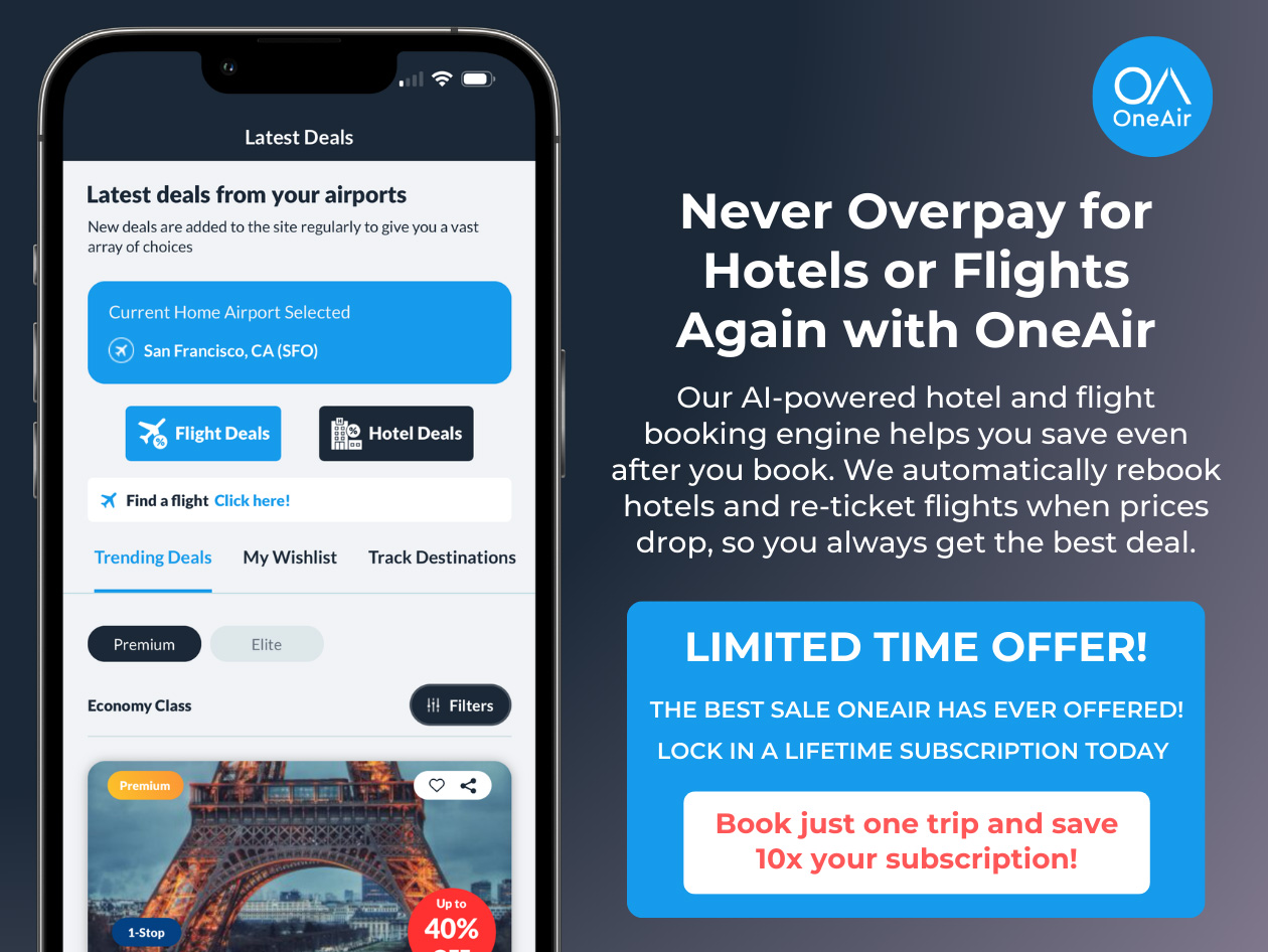 OneAir Elite: Lifetime Subscription (Save Money On Your Existing Hotel and Flight Bookings)