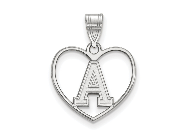 Sterling Silver Military Academy Initial A Heart Pendant