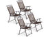 Costway Set of 4 Patio Folding Sling Chairs Steel Textilene Camping Deck Garden Pool - Coffee