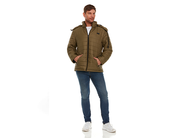 Helios Paffuto Heated Men's Coat with Power Bank (Olive/XXL)
