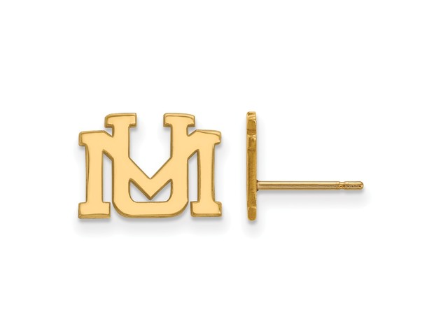 NCAA 14k Gold Plated Silver University of Montana XS Post Earrings