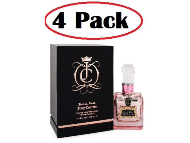4 Pack of Juicy Couture Royal Rose by Juicy Couture Eau De Parfum Spray 3.4 oz