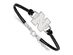 Sterling Silver U. of Nebraska Sm Leather Bracelet, 7 Inch