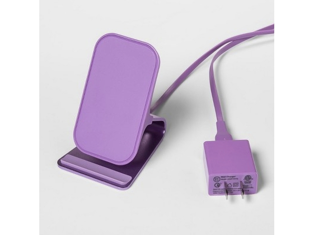 Heyday Qi Wireless Charging Stand, 10 Watts of Power for Quick Charging, Lilac Fancy