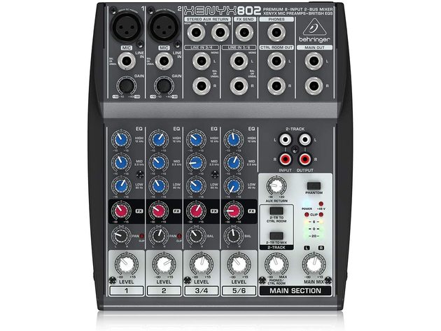 Behringer Xenyx 802 Premium 8-Input 2-Bus Analog Mixer Mic Preamps British EQs- (Used, Damaged Retail Box)