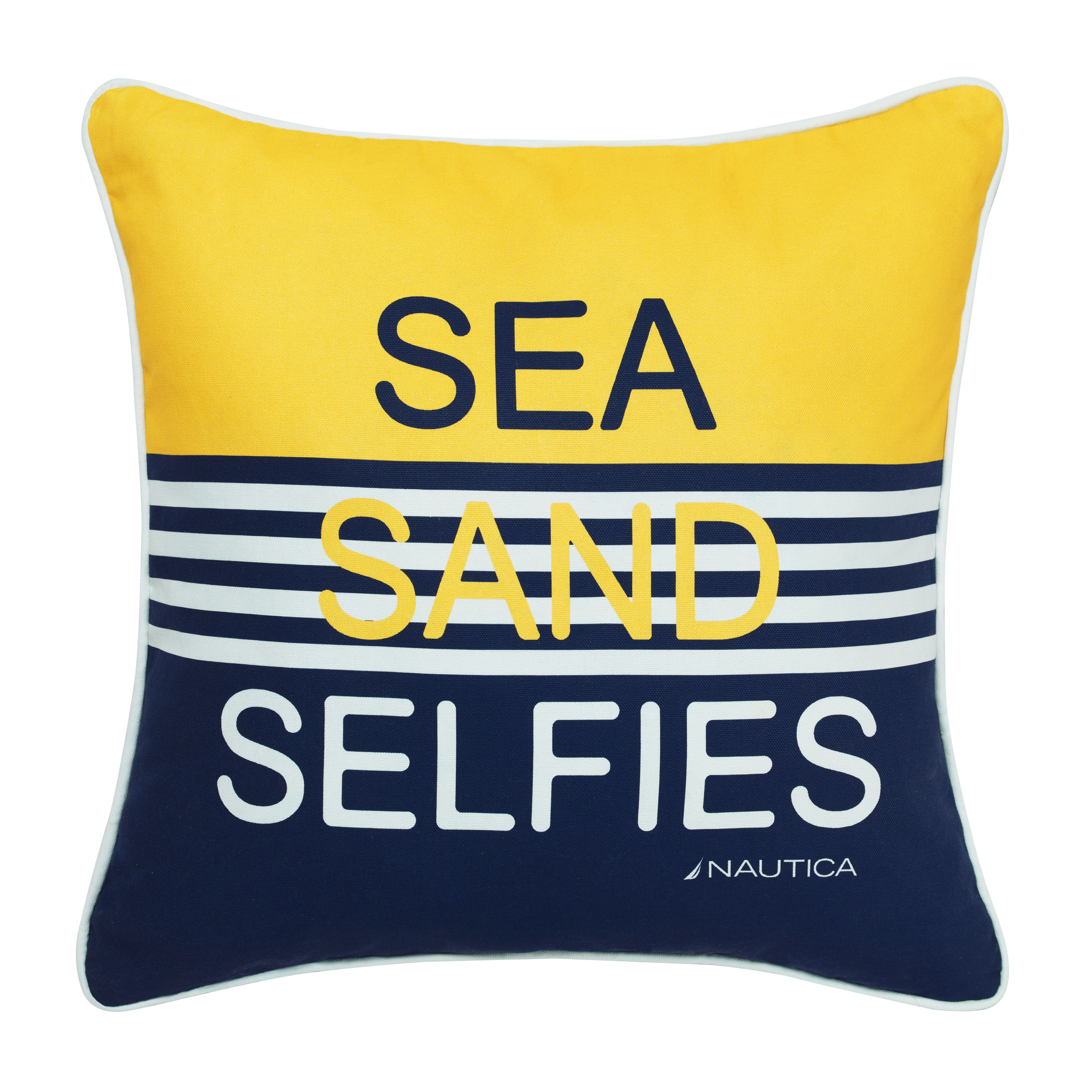Nautica Sea Sand Selfies 20x20" Kids Decorative Bed Pillow