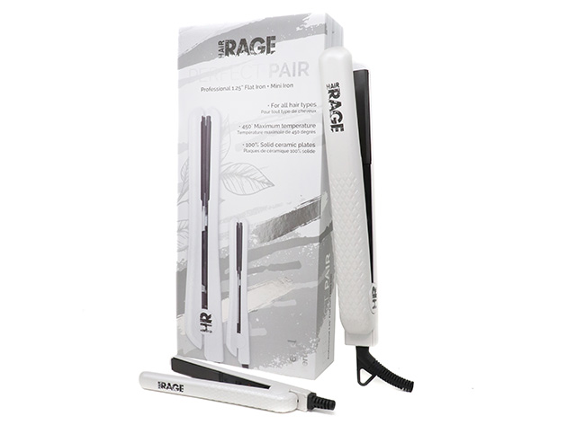 Hair Rage Perfect Pair Flat Iron Set | Full Size + Mini