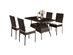 Costway 5 Piece Patio Rattan Dining Set Glass Table High Back Chair Garden Deck Mix Brown 