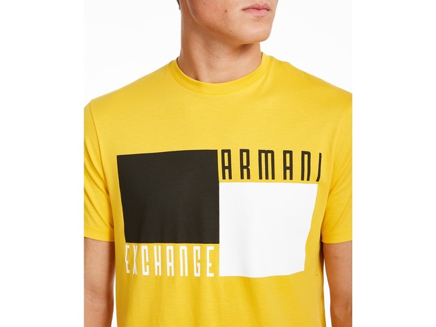A|X Armani Exchange Men's Boxes Logo T-Shirt Yellow Size Extra Large