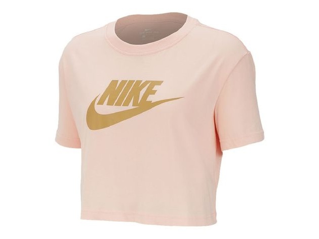 Nike Women's Plus Size Sportswear Cotton Logo T-Shirt Coral Size 2 Extra Large