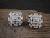 Cubic Zirconia Oval Baguette Stud Earrings (Silver/2 Pairs)