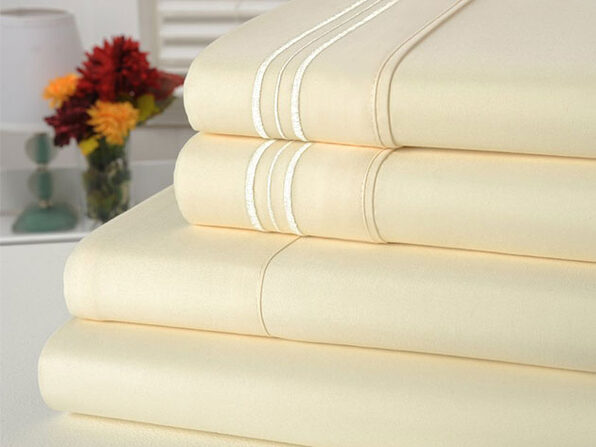 Bamboo Comfort 4 Piece Solid Sheet Sets- King- Ivory - Product Image