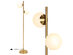Costway 65'' Sphere LED Floor Lamp w/2 LED Light Bulbs Foot Switch Bedroom Office - Gold/White