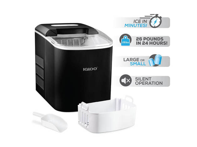 IGLOO ICEB26BK 26 lb. Portable Ice Maker - Black | StackSocial