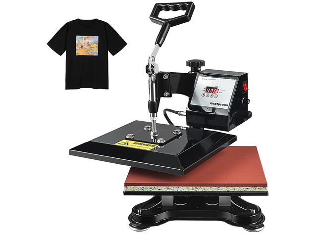 Costway 12'' x 10'' Heat Press Machine Swing-Away Digital Transfer Sublimation T-Shirt - Black