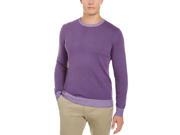 Tasso Elba Men's Crew Neck Sweater Purple Size XXX Large