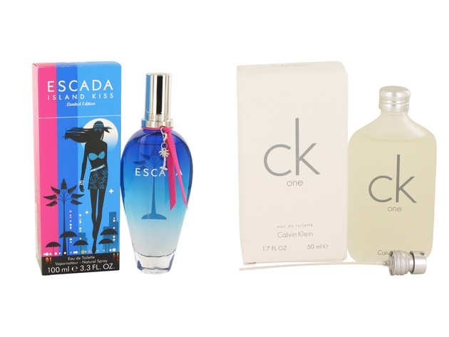 Gift set  Island Kiss by Escada EDT Spray 3.4 oz And  CK ONE EDT Pour/Spray (Unisex) 1.7 oz