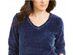 Karen Scott Women's Plus Size V-Neck Chenille Sweater Blue Size Extra Large