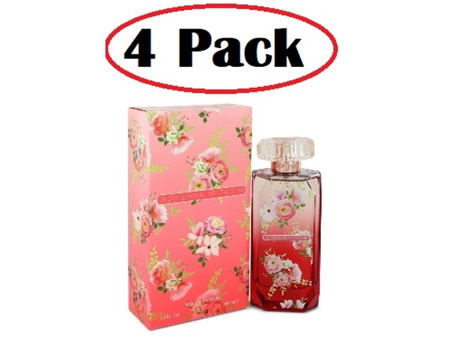 4 Pack of Adrienne Vittadini Flirty by Adrienne Vittadini Eau De Parfum Spray 3.4 oz