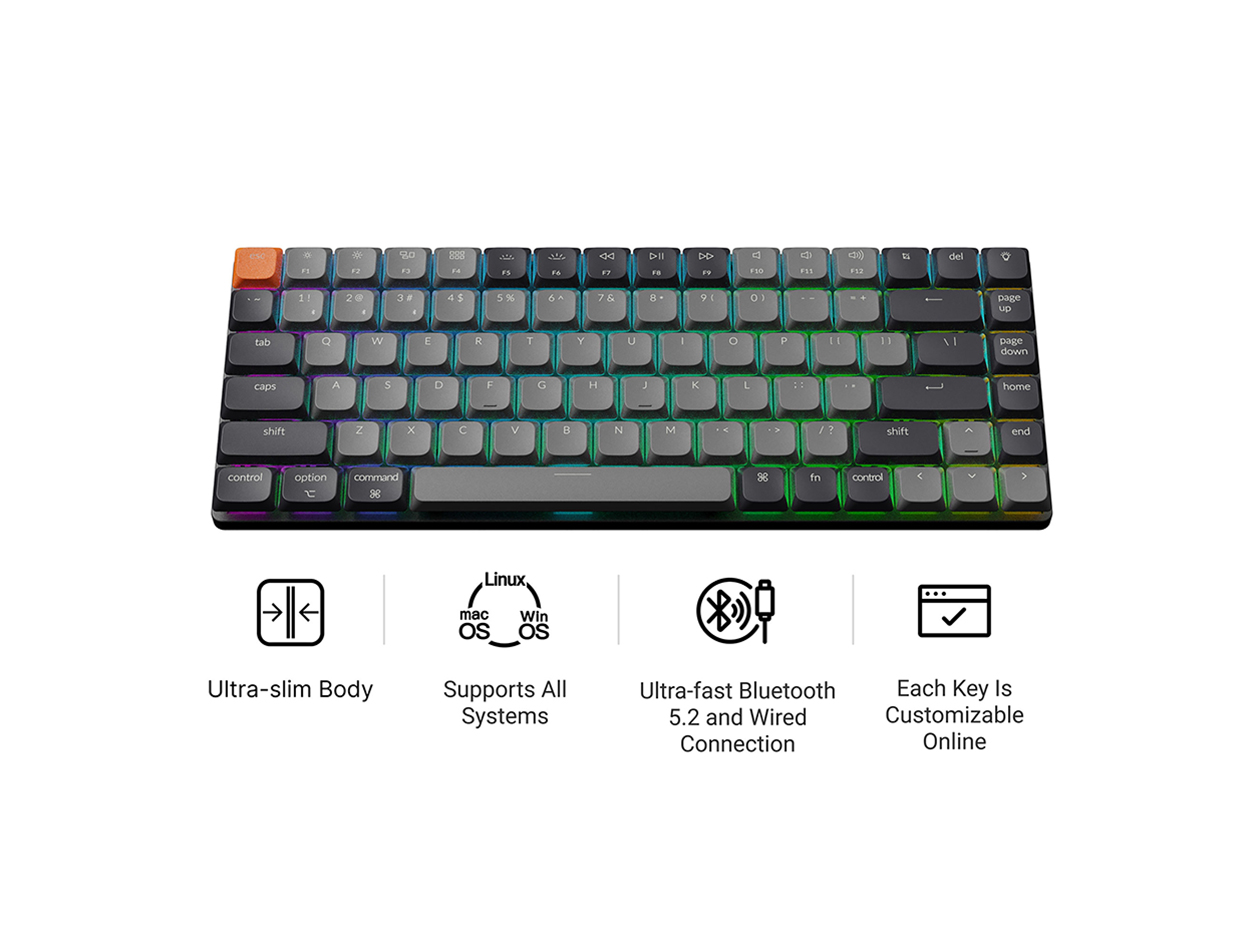 Keychron K3 QMK Wireless Mechanical Keyboard - RGB Backlight