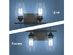 Costway 2-Light Wall Sconce Modern Bathroom Vanity Light Fixtures with Clear Glass Shade - Matte Black