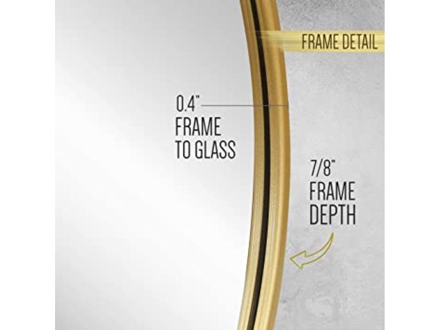 HBCY Round Wall Mirror for Entryways, Washrooms, Living Rooms - 24", Gold (Refurbished, No Retail Box)