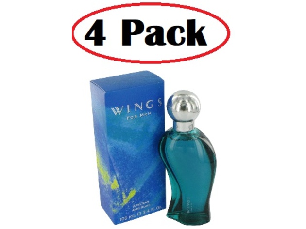 4 Pack of WINGS by Giorgio Beverly Hills After Shave 3.4 oz