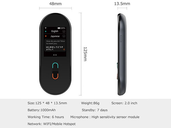 Silver Freesay Voice Translator Wireless Mouse Voice Typing Voice Searching with 20+ Languages 
