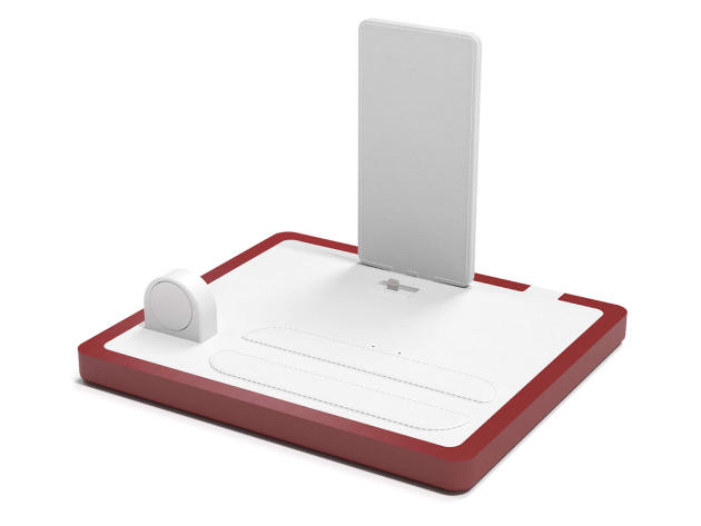 NYTSTND QUAD MagSafe Wireless + USB-C Charging Station (White Top/Red Base)