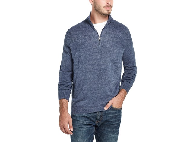 Weatherproof Vintage Men's Soft Touch Quarter-Zip Sweater Gray Size Small