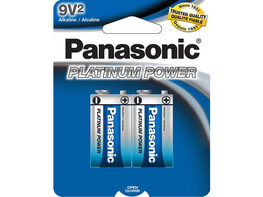 Panasonic 6LF22XP2B Platinum Power 9V Alkaline Batteries - 2 Pack